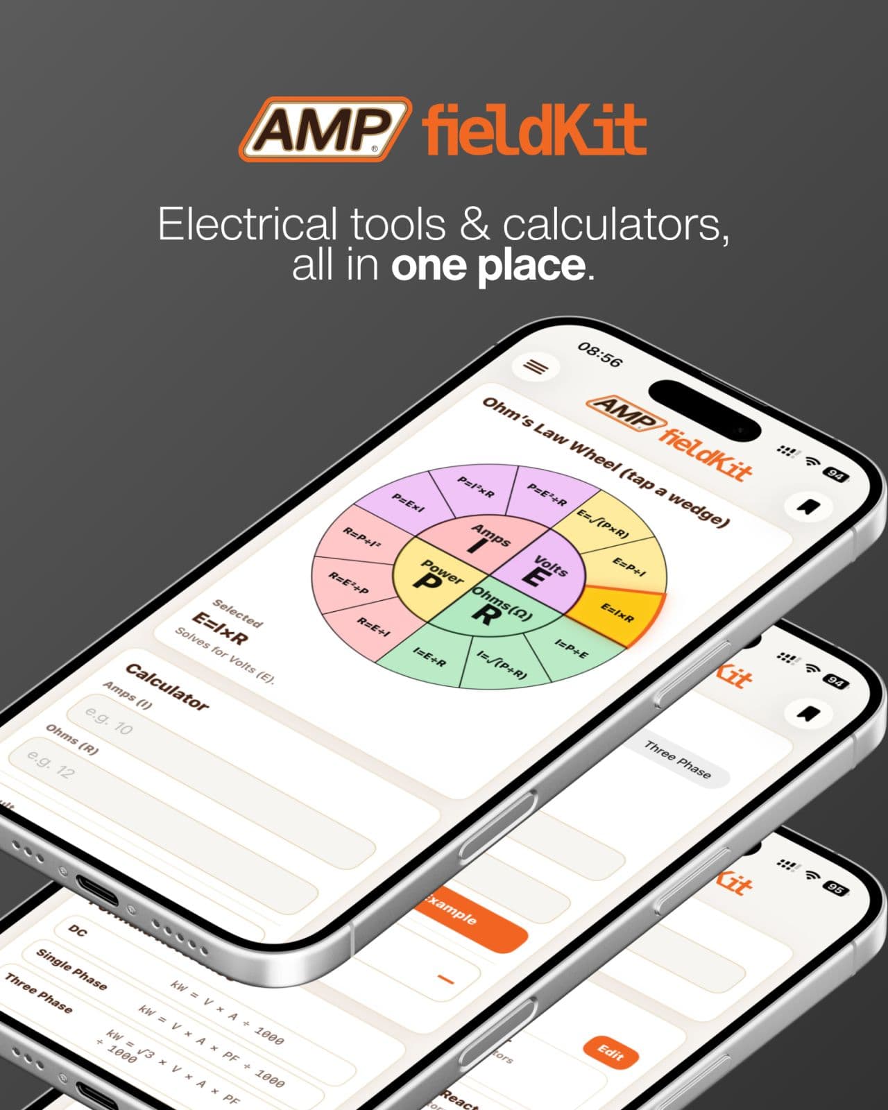 AMP FieldKit Ohm's Law and calculators
